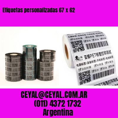 Etiquetas personalizadas 67 x 62