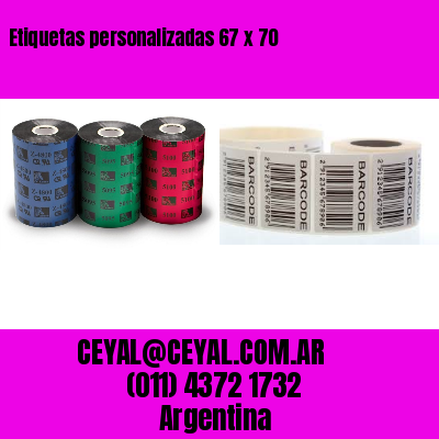 Etiquetas personalizadas 67 x 70