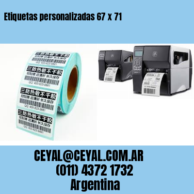 Etiquetas personalizadas 67 x 71