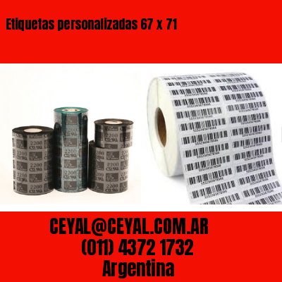 Etiquetas personalizadas 67 x 71