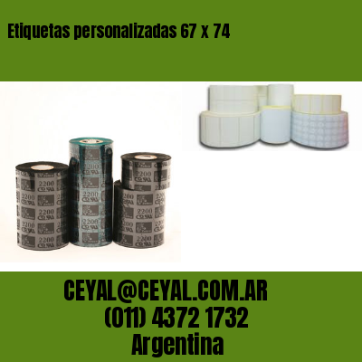 Etiquetas personalizadas 67 x 74