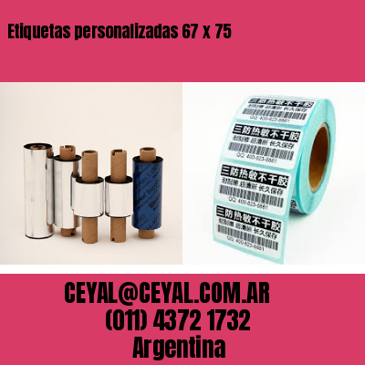 Etiquetas personalizadas 67 x 75