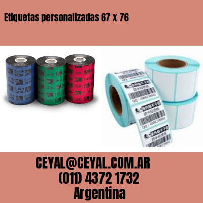 Etiquetas personalizadas 67 x 76
