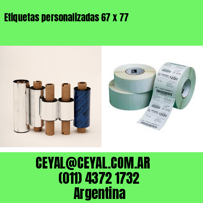Etiquetas personalizadas 67 x 77