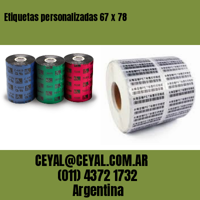 Etiquetas personalizadas 67 x 78
