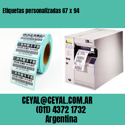 Etiquetas personalizadas 67 x 94