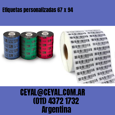 Etiquetas personalizadas 67 x 94