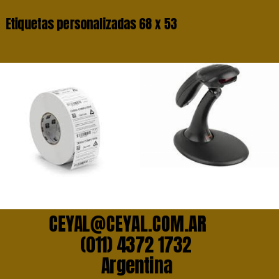 Etiquetas personalizadas 68 x 53