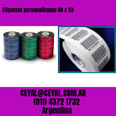 Etiquetas personalizadas 68 x 53