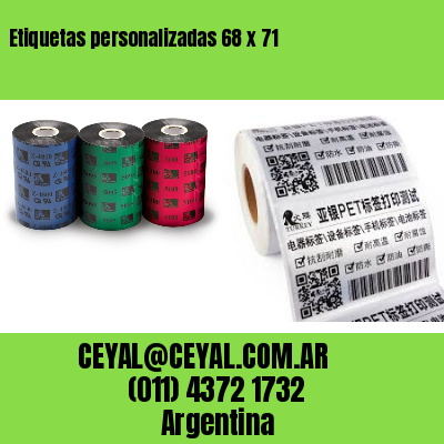 Etiquetas personalizadas 68 x 71