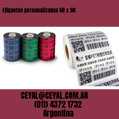 Etiquetas personalizadas 68 x 98