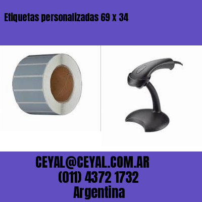 Etiquetas personalizadas 69 x 34