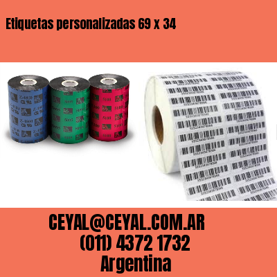 Etiquetas personalizadas 69 x 34