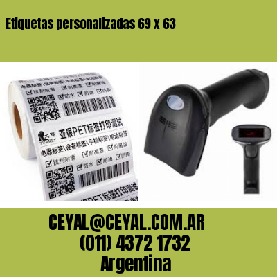 Etiquetas personalizadas 69 x 63