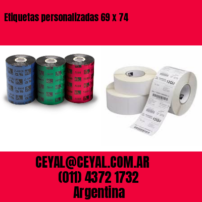 Etiquetas personalizadas 69 x 74