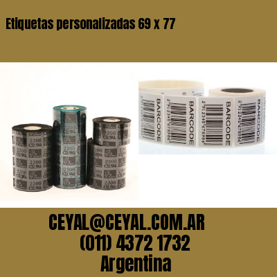 Etiquetas personalizadas 69 x 77