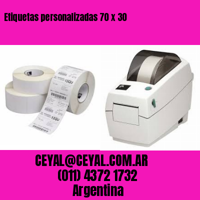 Etiquetas personalizadas 70 x 30