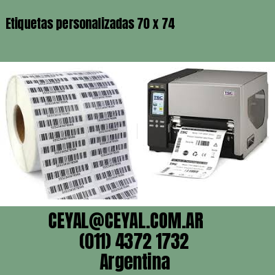 Etiquetas personalizadas 70 x 74