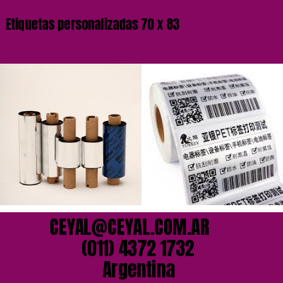 Etiquetas personalizadas 70 x 83