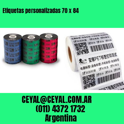 Etiquetas personalizadas 70 x 84