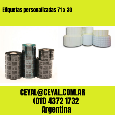 Etiquetas personalizadas 71 x 30