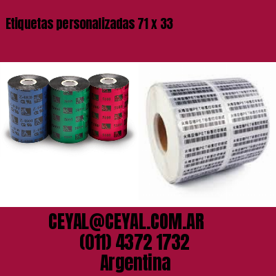 Etiquetas personalizadas 71 x 33