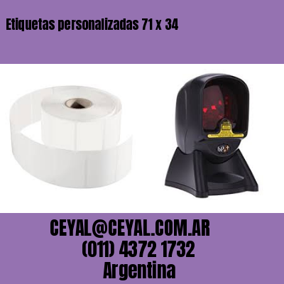 Etiquetas personalizadas 71 x 34