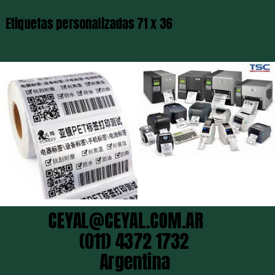 Etiquetas personalizadas 71 x 36