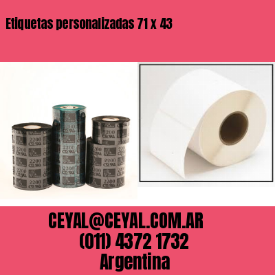 Etiquetas personalizadas 71 x 43
