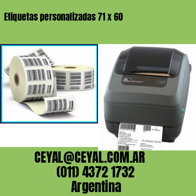 Etiquetas personalizadas 71 x 60