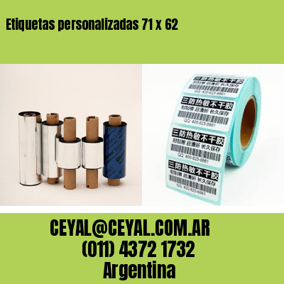 Etiquetas personalizadas 71 x 62