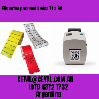 Etiquetas personalizadas 71 x 64