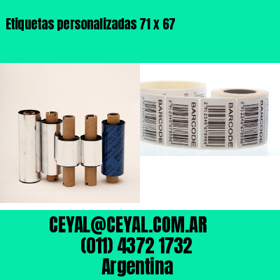 Etiquetas personalizadas 71 x 67