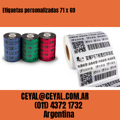 Etiquetas personalizadas 71 x 69