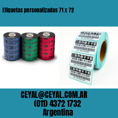 Etiquetas personalizadas 71 x 72
