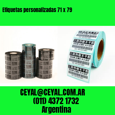 Etiquetas personalizadas 71 x 79