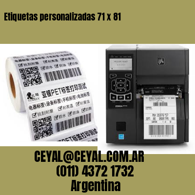 Etiquetas personalizadas 71 x 81