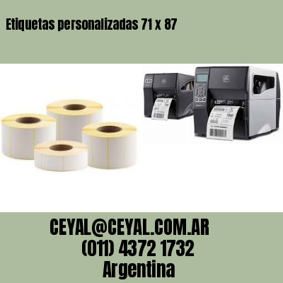 Etiquetas personalizadas 71 x 87