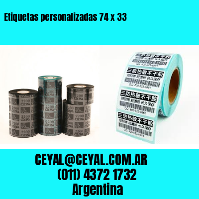 Etiquetas personalizadas 74 x 33