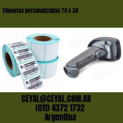 Etiquetas personalizadas 74 x 38