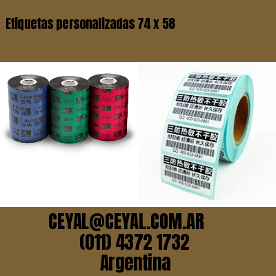 Etiquetas personalizadas 74 x 58