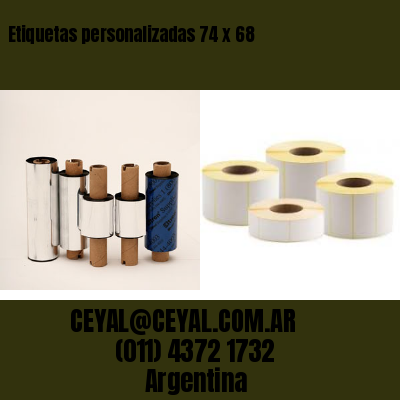Etiquetas personalizadas 74 x 68