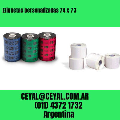 Etiquetas personalizadas 74 x 73