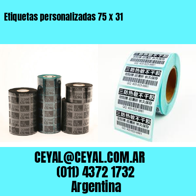 Etiquetas personalizadas 75 x 31