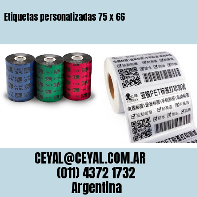 Etiquetas personalizadas 75 x 66