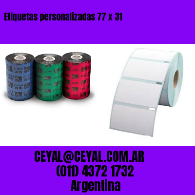 Etiquetas personalizadas 77 x 31