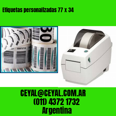 Etiquetas personalizadas 77 x 34