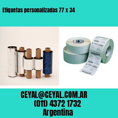 Etiquetas personalizadas 77 x 34