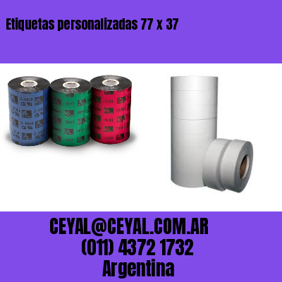 Etiquetas personalizadas 77 x 37