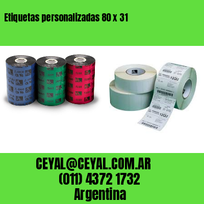 Etiquetas personalizadas 80 x 31